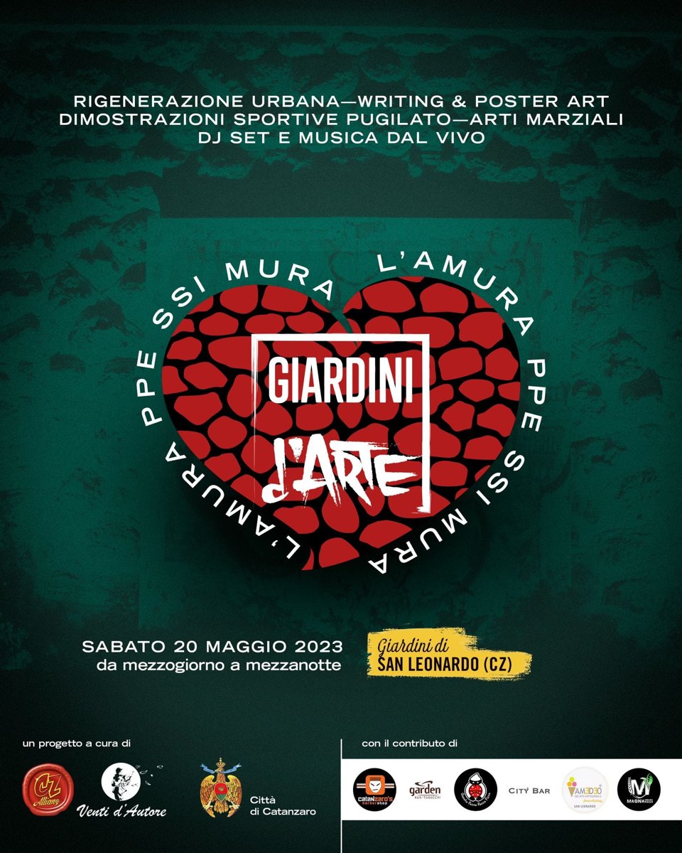 Locandina: Giardini d'Arte 2023 “L’Amura ppe ssi mura”