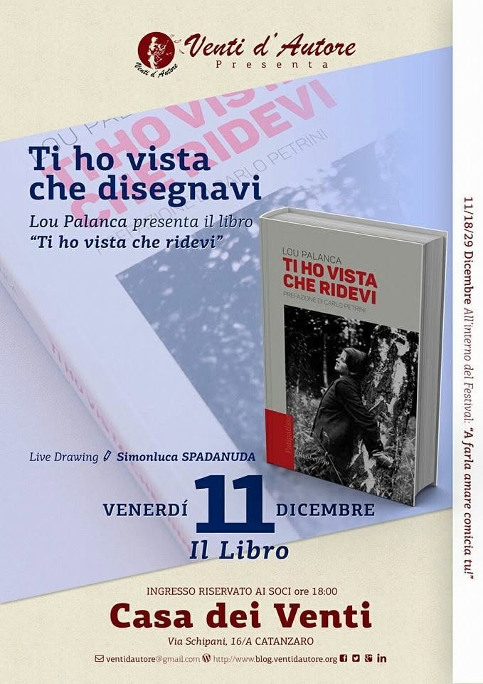 Locandina: “Ti ho vista che disegnavi” · Venti d'Autore incontra Lou Palanca