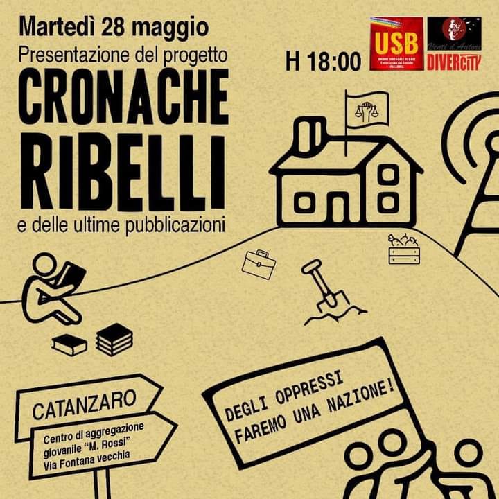 Cronache Ribelli, un progetto editoriale nato dal basso che mira a svecchiare la divulgazione storica e che mette al centro le vicende delle classi popolari e delle sue innumerevoli rivolte o momenti di protagonismo - attraverso il recupero di tante vicende all'apparenza minori, ma affrontate con rigore scientifico - che in molti casi rischiano di sparire dalla storia "ufficiale", per facilitare una narrazione faziosa che tende ad espellere il concetto di "rivoluzione" e anche quello di "rivolta" dal nostro passato per realizzare un fine meramente politico.

Col tempo il progetto si è espanso, affiancando alle produzioni scientifiche anche dei romanzi, dei libri per bambini e bambine e addirittura un gioco da tavola, con un unico comune denominatore: la voglia di non essere passivi di fronte all'incedere degli eventi e la consapevolezza che il futuro non è ancora scritto, ma che molte delle risposte che cerchiamo sono nelle pagine più nascoste e ingiallite delle nostre vicende!